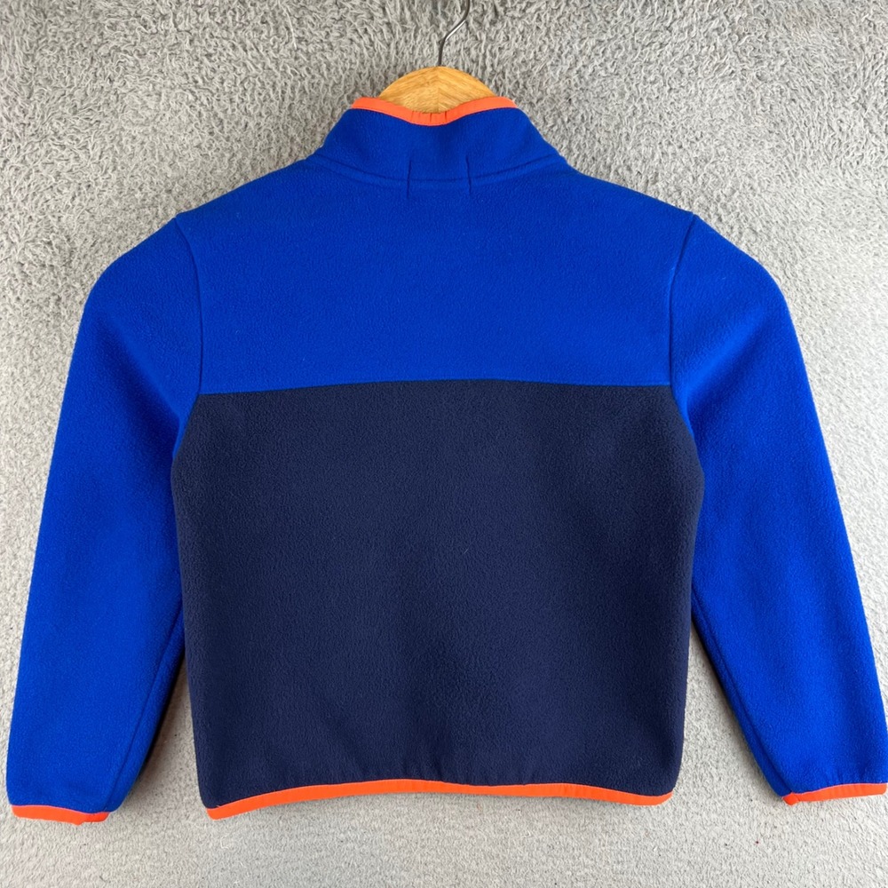 Polo Ralph Lauren Kids Fleece Pullover Blue Navy Orange Snap Mock Neck Size 5 - Picture 2 of 8